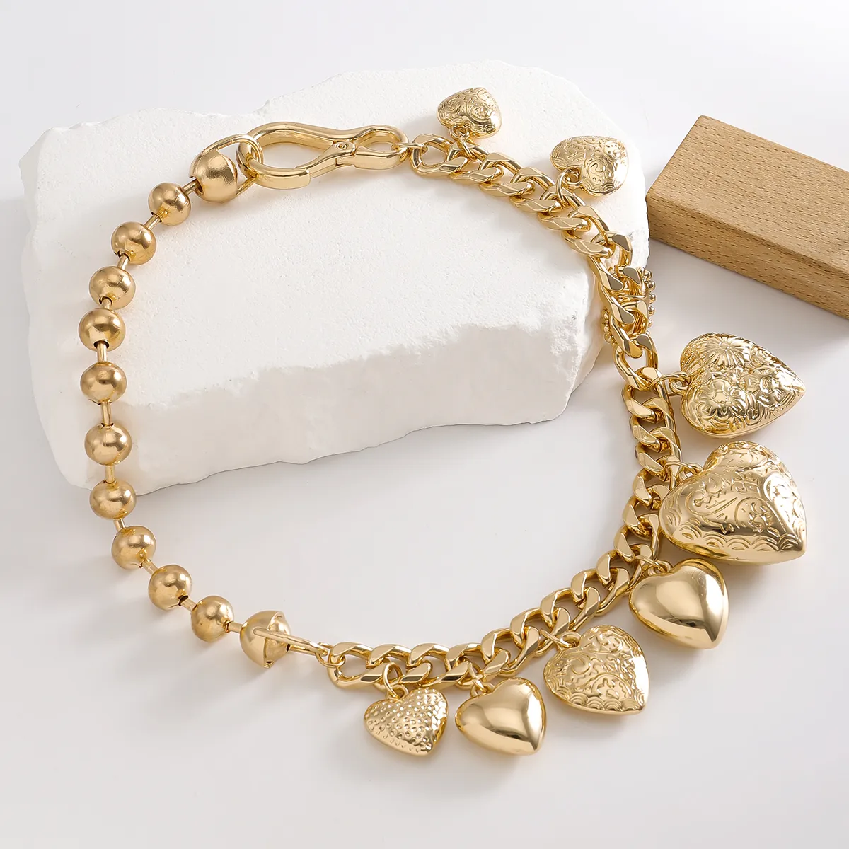 Casual Glam Classical Heart Shape Alloy Women's Bracelets Necklace display picture 6