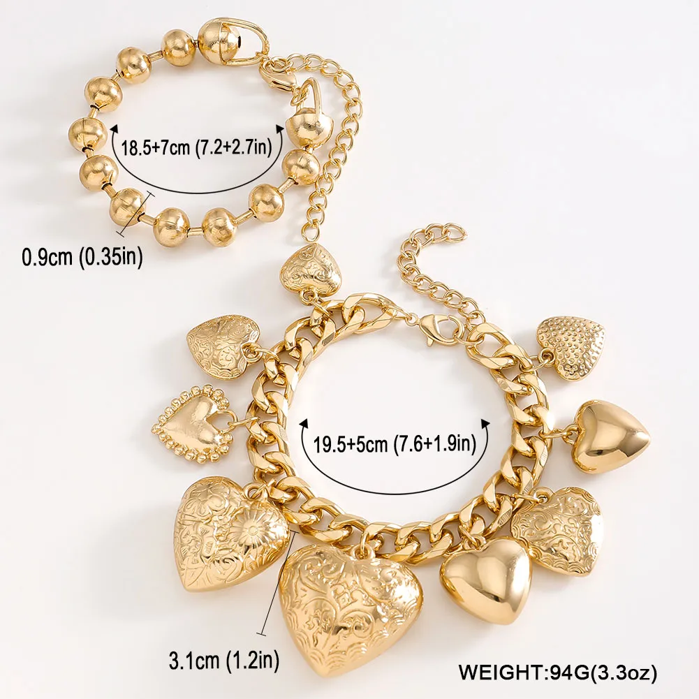 Casual Glam Classical Heart Shape Alloy Women's Bracelets Necklace display picture 3