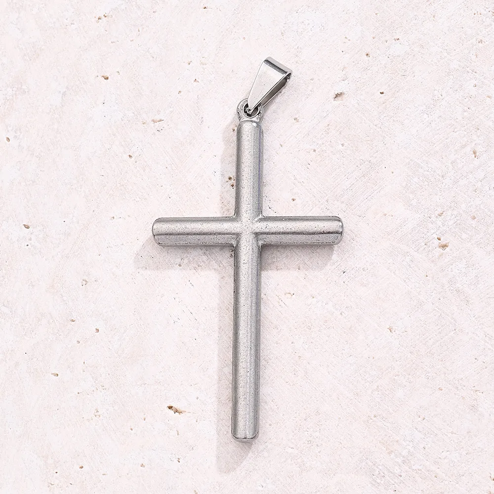 1 Pc/Package 21.5X 19mm 22x13mm 50.5x27.5mm 7x3mm 304 Stainless Steel Geometric Cross Polished Pendant display picture 3