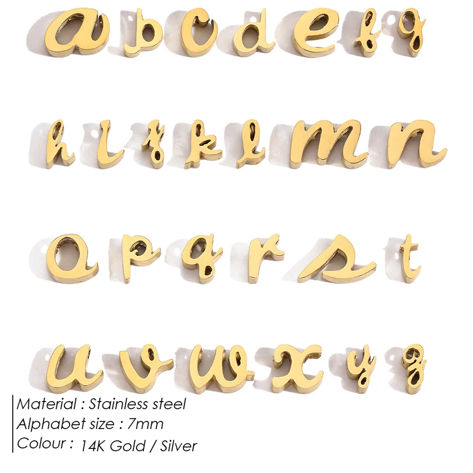 7mm  304 Stainless Steel Letter Pendant display picture 5