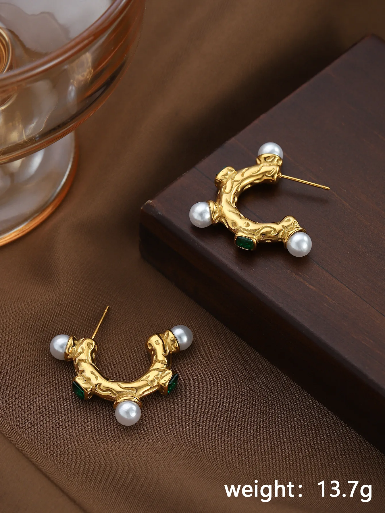 1 Pair Elegant Classical Vintage Style Letter 304 Stainless Steel Earrings display picture 7