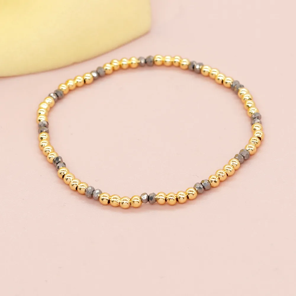 Artificial Crystal Copper Beaded Handmade Geometric Bracelets display picture 4