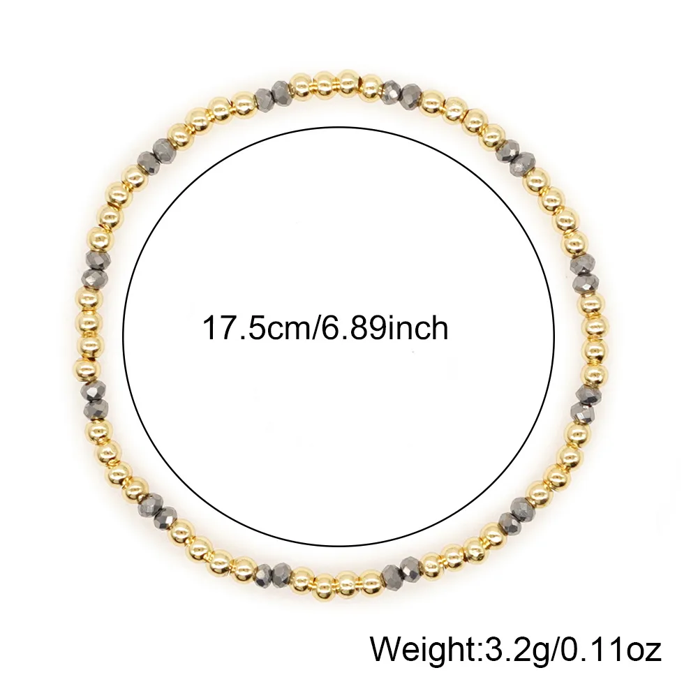 Artificial Crystal Copper Beaded Handmade Geometric Bracelets display picture 1