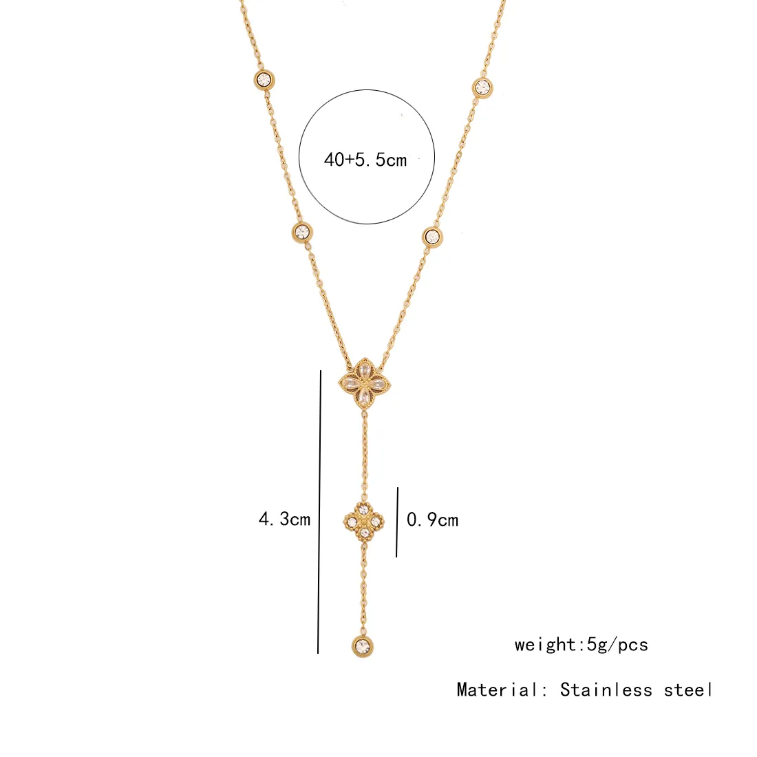 Wholesale Jewelry Commute Flower Butterfly 304 Stainless Steel Turquoise 18K Gold Plated Necklace display picture 3