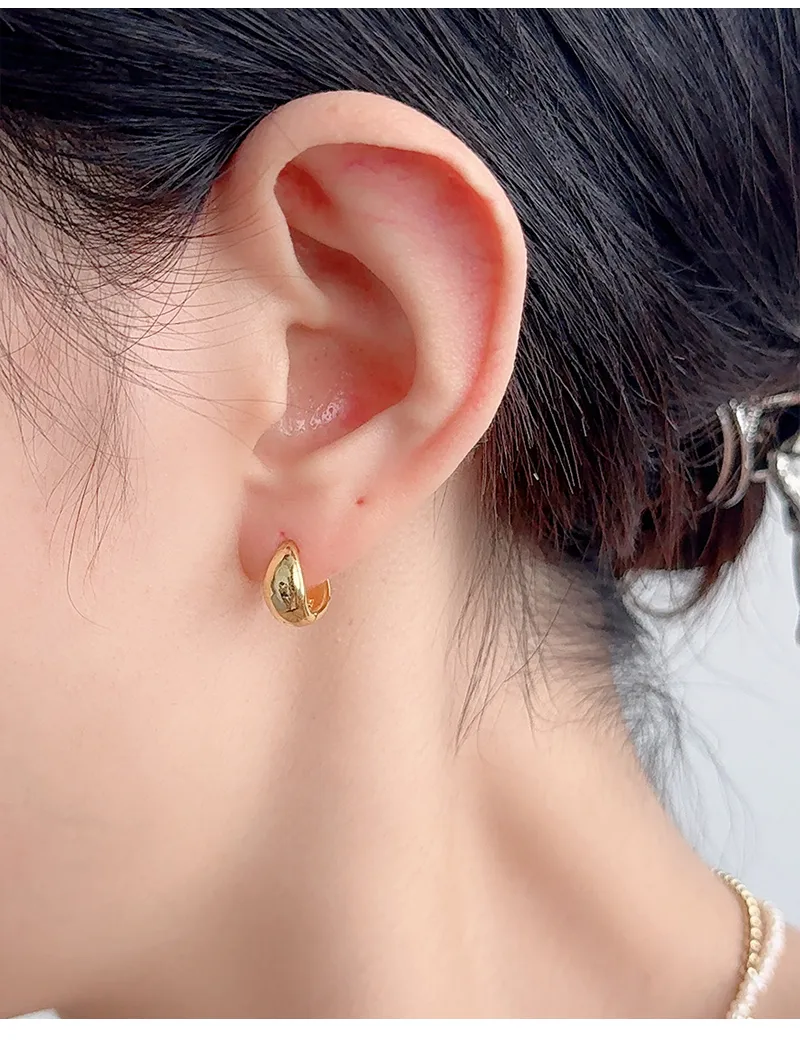 1 Piece 14K Gold Plated White Gold Plated 925 Sterling Silver Circle Earrings display picture 1