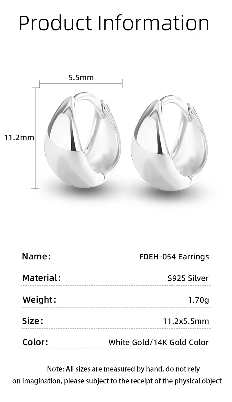 1 Piece 14K Gold Plated White Gold Plated 925 Sterling Silver Circle Earrings display picture 2