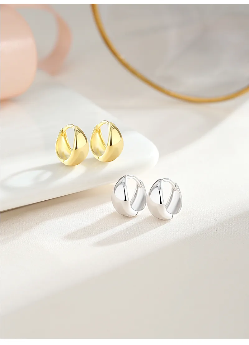 1 Piece 14K Gold Plated White Gold Plated 925 Sterling Silver Circle Earrings display picture 4