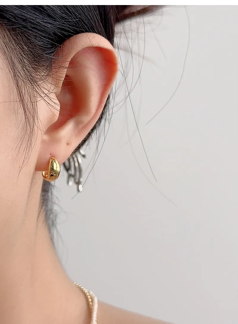 1 Piece 14K Gold Plated White Gold Plated 925 Sterling Silver Circle Earrings display picture 5