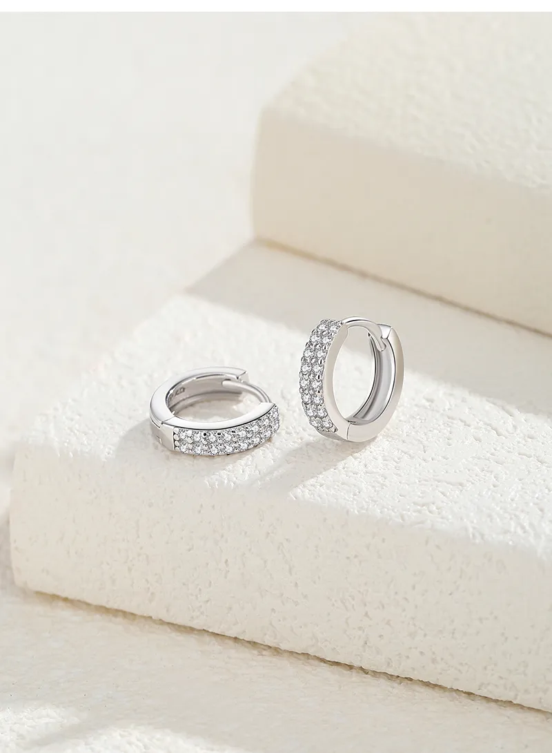 1 Piece 14K Gold Plated White Gold Plated Sterling Silver Circle Earrings display picture 4