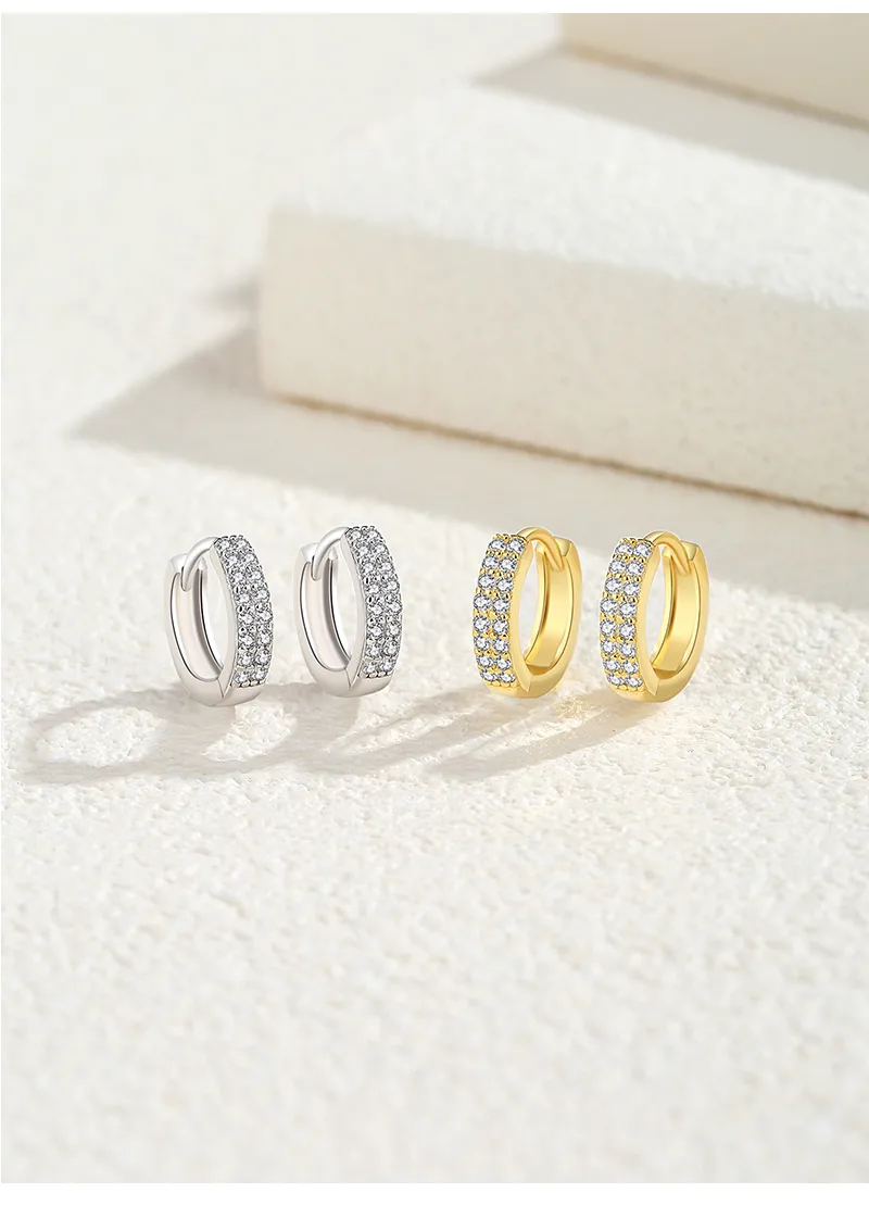 1 Piece 14K Gold Plated White Gold Plated Sterling Silver Circle Earrings display picture 3