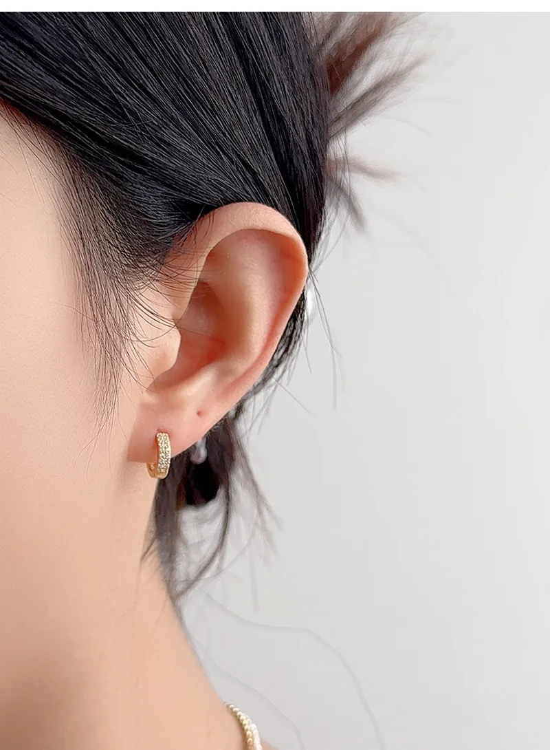1 Piece 14K Gold Plated White Gold Plated Sterling Silver Circle Earrings display picture 5
