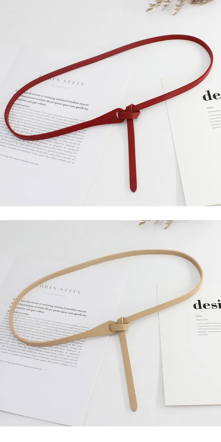 Decorative Knotted Belt Ladies Korean Version With Dress Pu Belt Thin Retro  Wind Narrow Strap A Generation Of Hair display picture 4