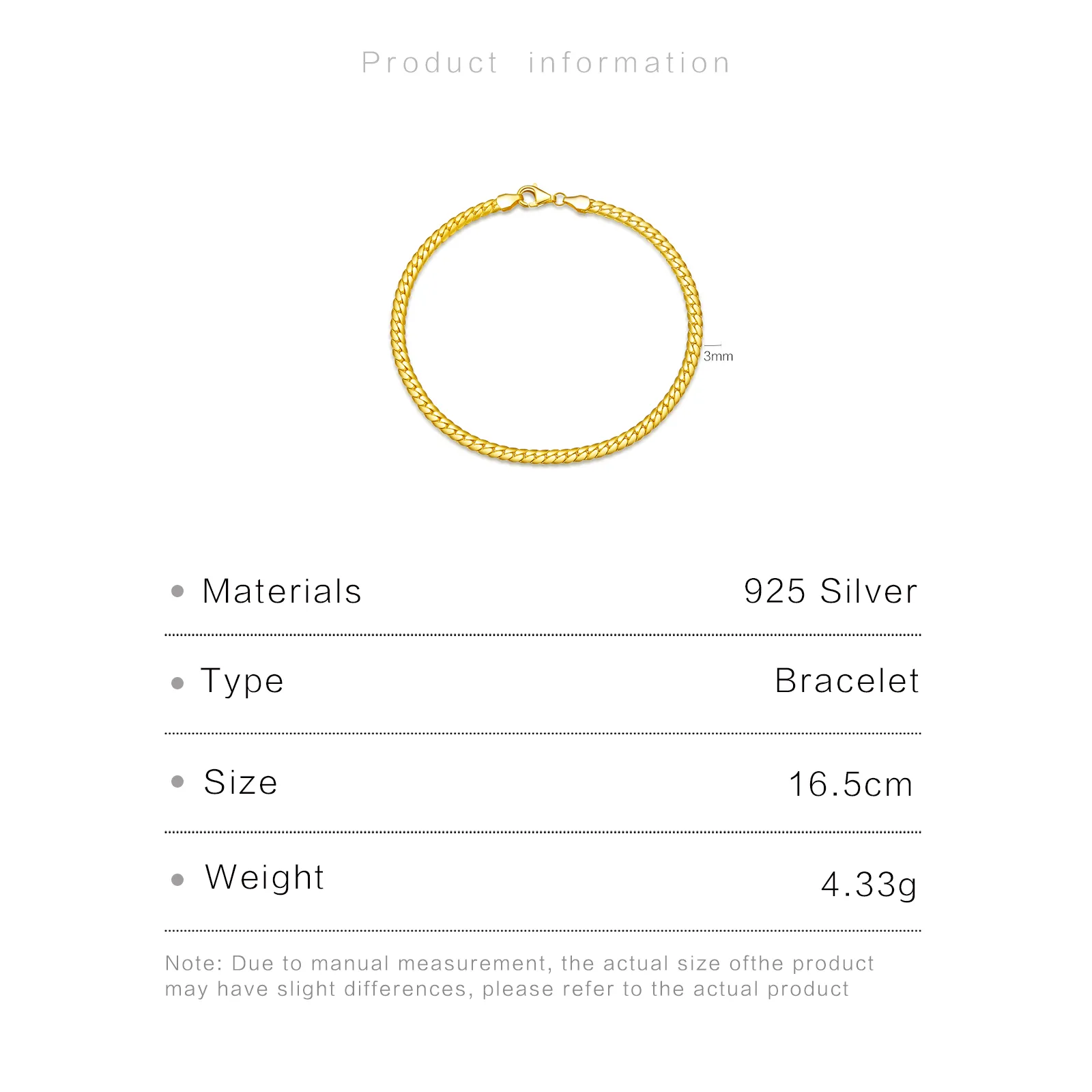 925 Sterling Silver Bracelets Elegant Simple Style Classic Style display picture 5