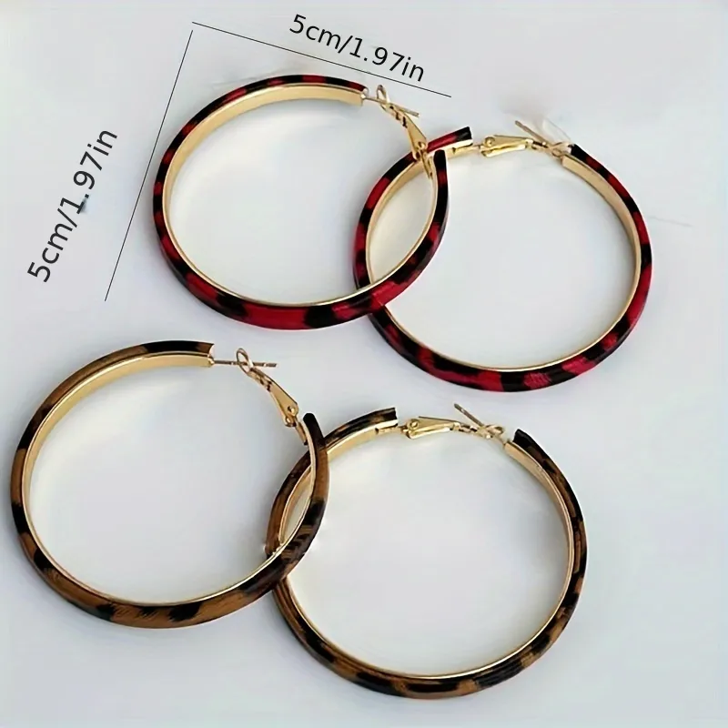 1 Pair Vintage Style Simple Style Leopard Pu Leather Iron Earrings display picture 5