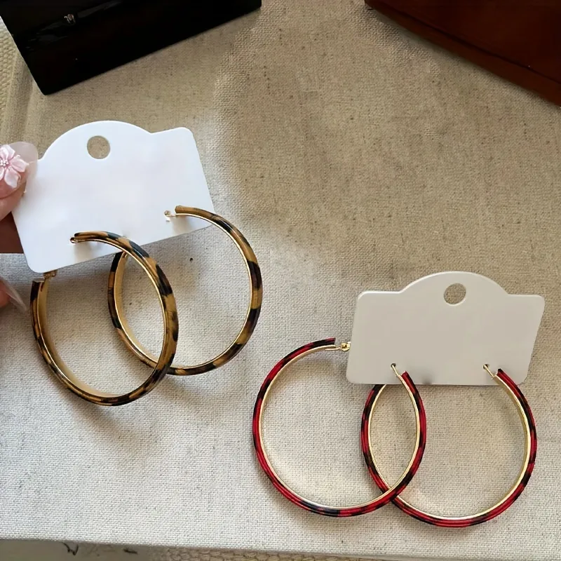 1 Pair Vintage Style Simple Style Leopard Pu Leather Iron Earrings display picture 4