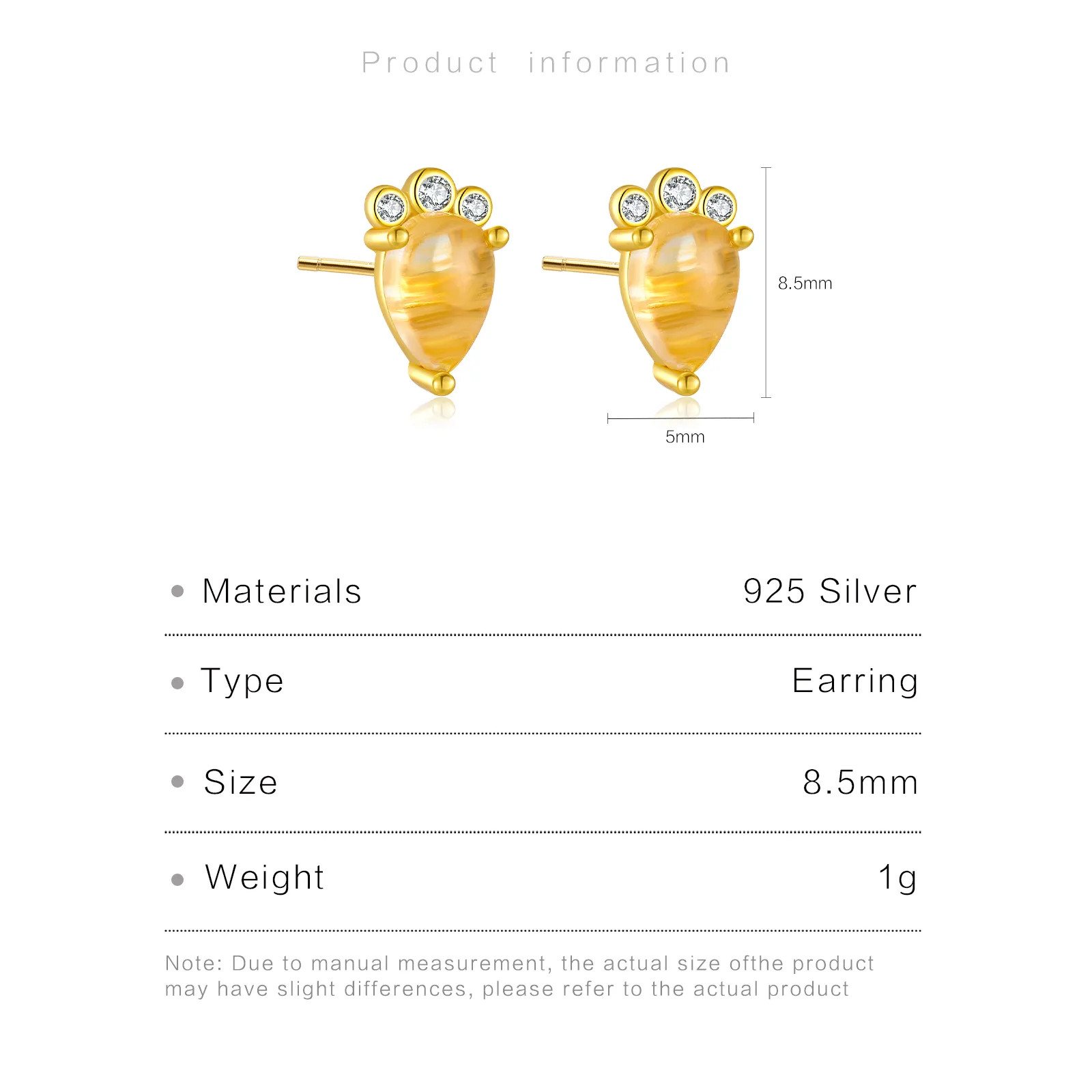 1 Pair 18K Gold Plated White Gold Plated 925 Sterling Silver Zircon Geometric Ear Studs display picture 5