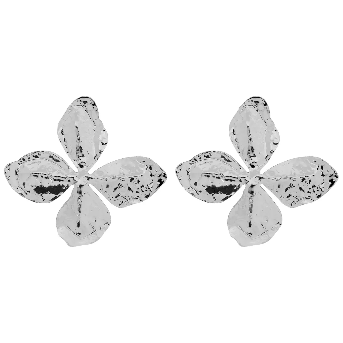 1 Pair Exaggerated Flower Plating Metal White Gold Plated Gold Plated Ear Studs display picture 6