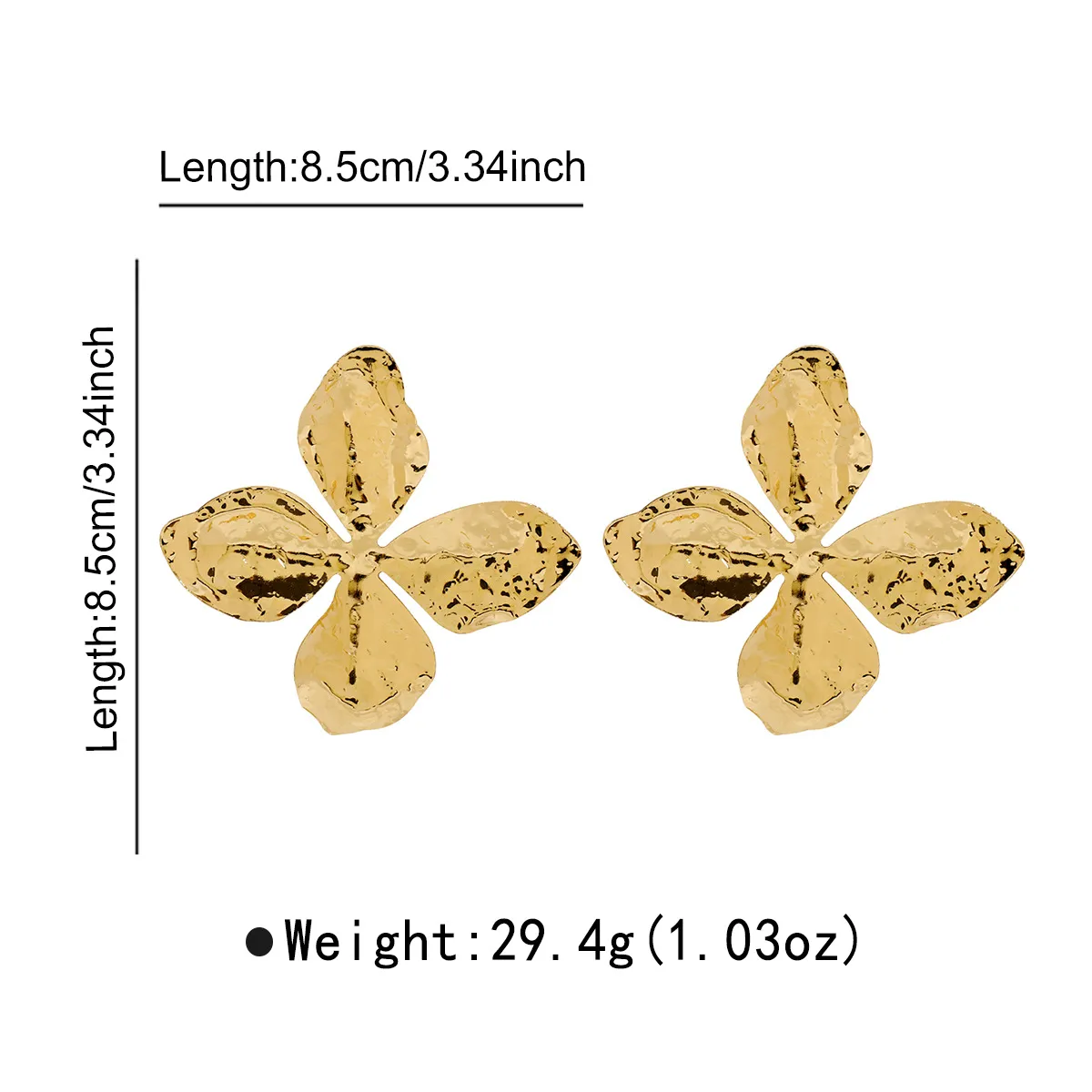 1 Pair Exaggerated Flower Plating Metal White Gold Plated Gold Plated Ear Studs display picture 1