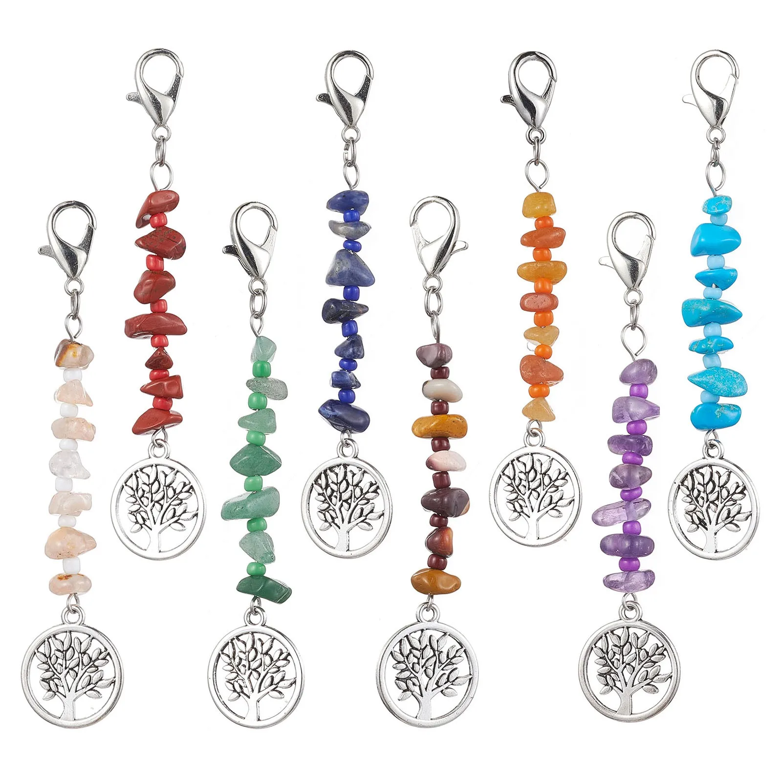 Vintage Style Rock Commute Life Tree Alloy Stone Bag Pendant display picture 4
