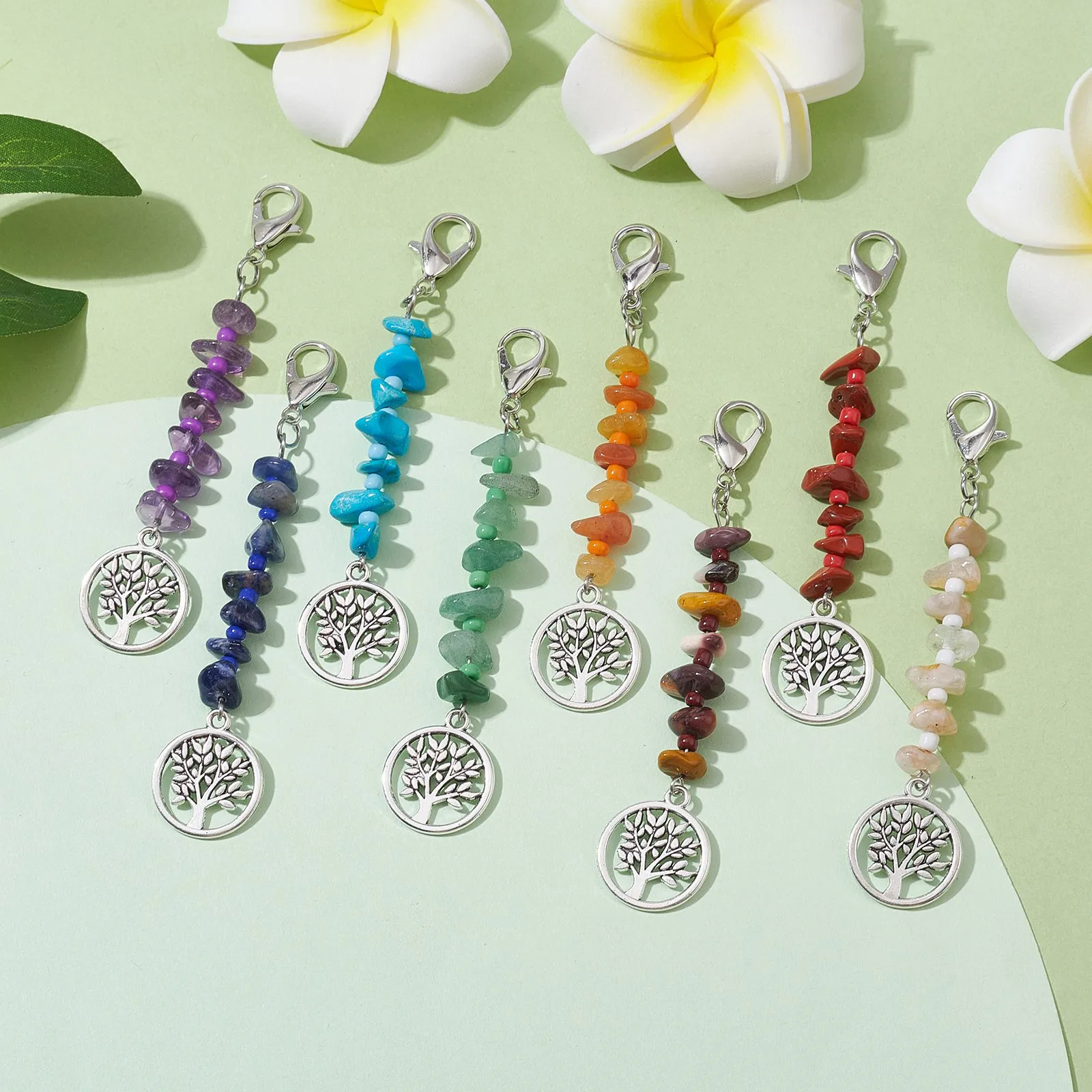 Vintage Style Rock Commute Life Tree Alloy Stone Bag Pendant display picture 3