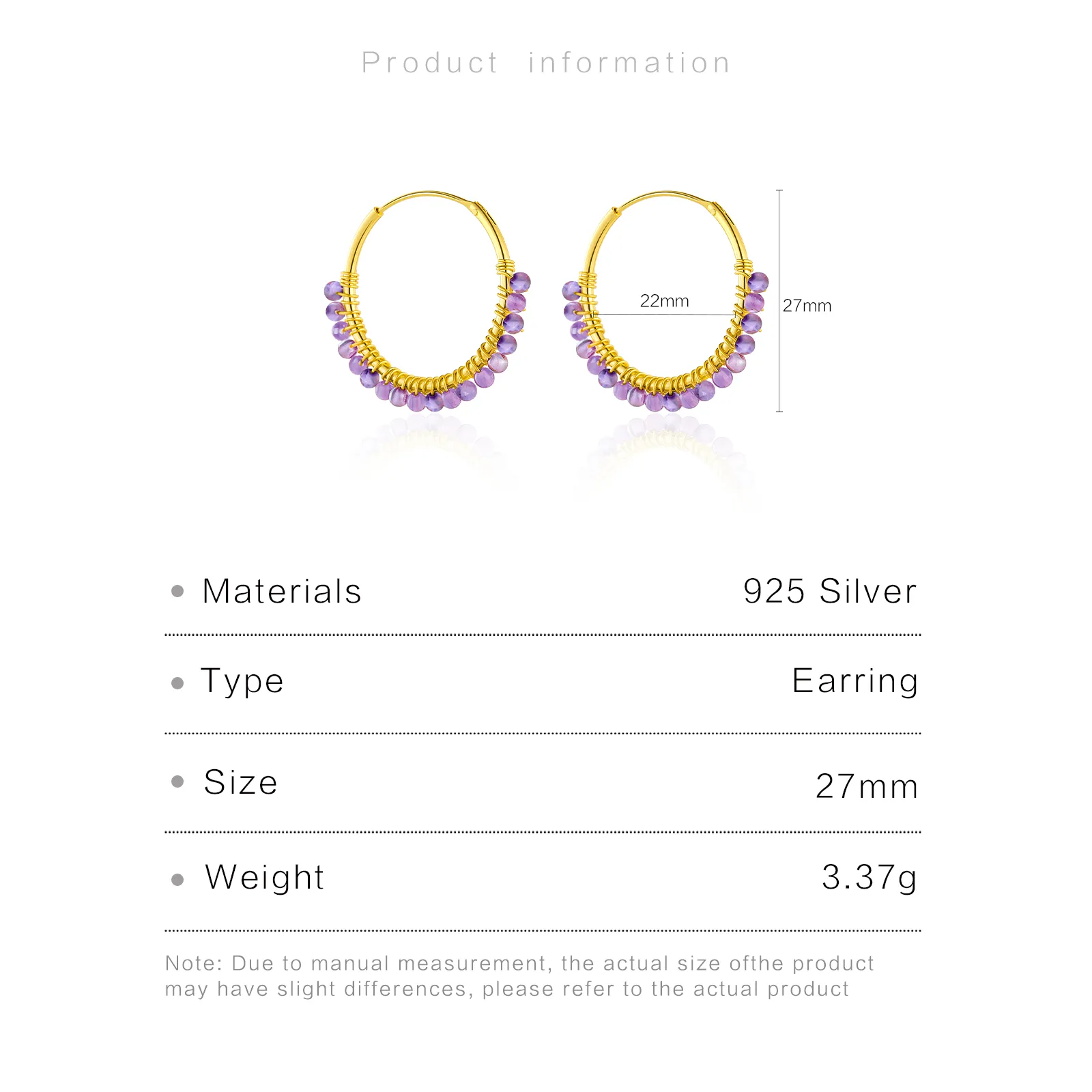 1 Pair 18K Gold Plated 925 Sterling Silver Zircon Geometric Earrings display picture 6