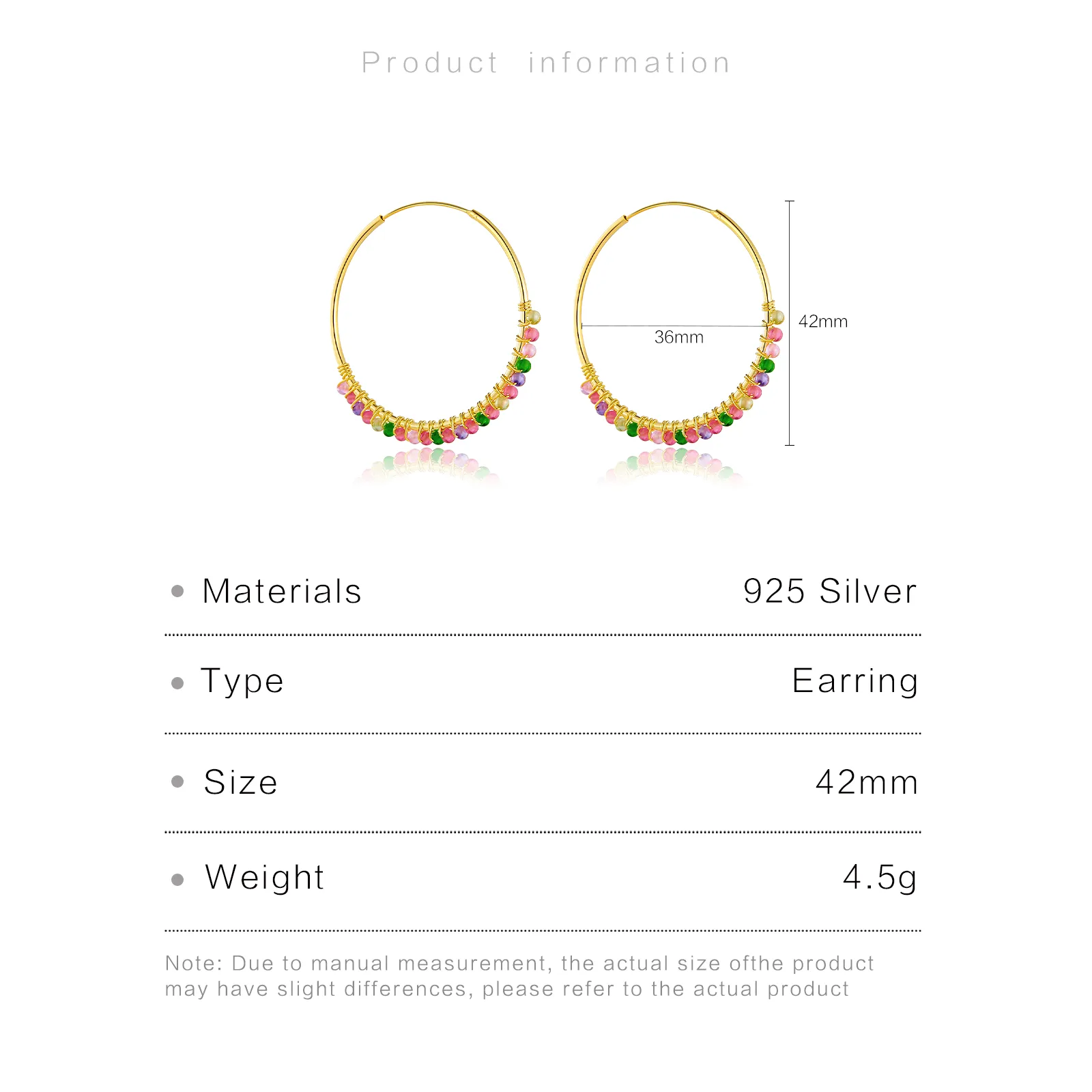 1 Pair 18K Gold Plated 925 Sterling Silver Zircon Geometric Earrings display picture 5