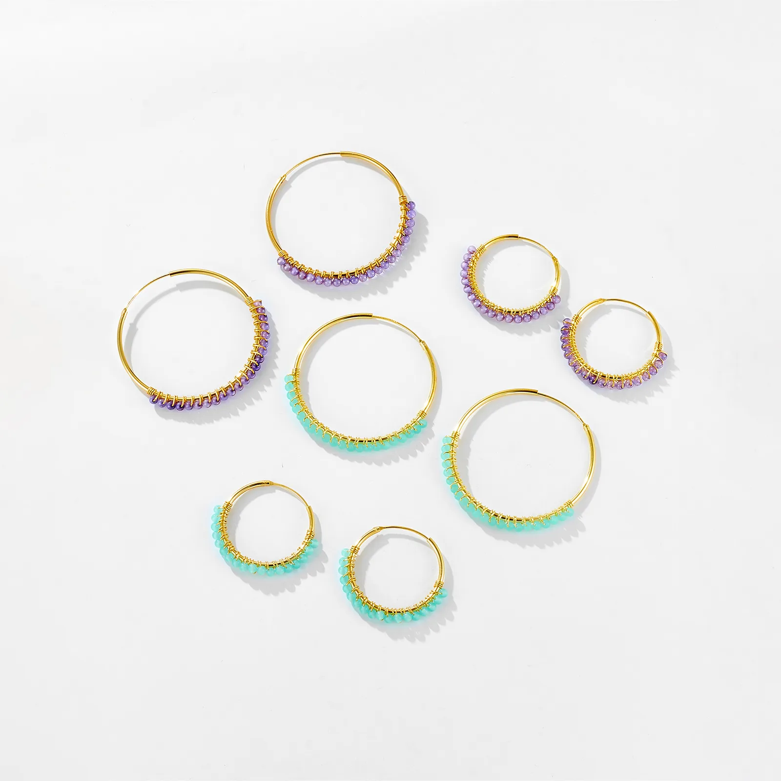 1 Pair 18K Gold Plated 925 Sterling Silver Zircon Geometric Earrings display picture 1