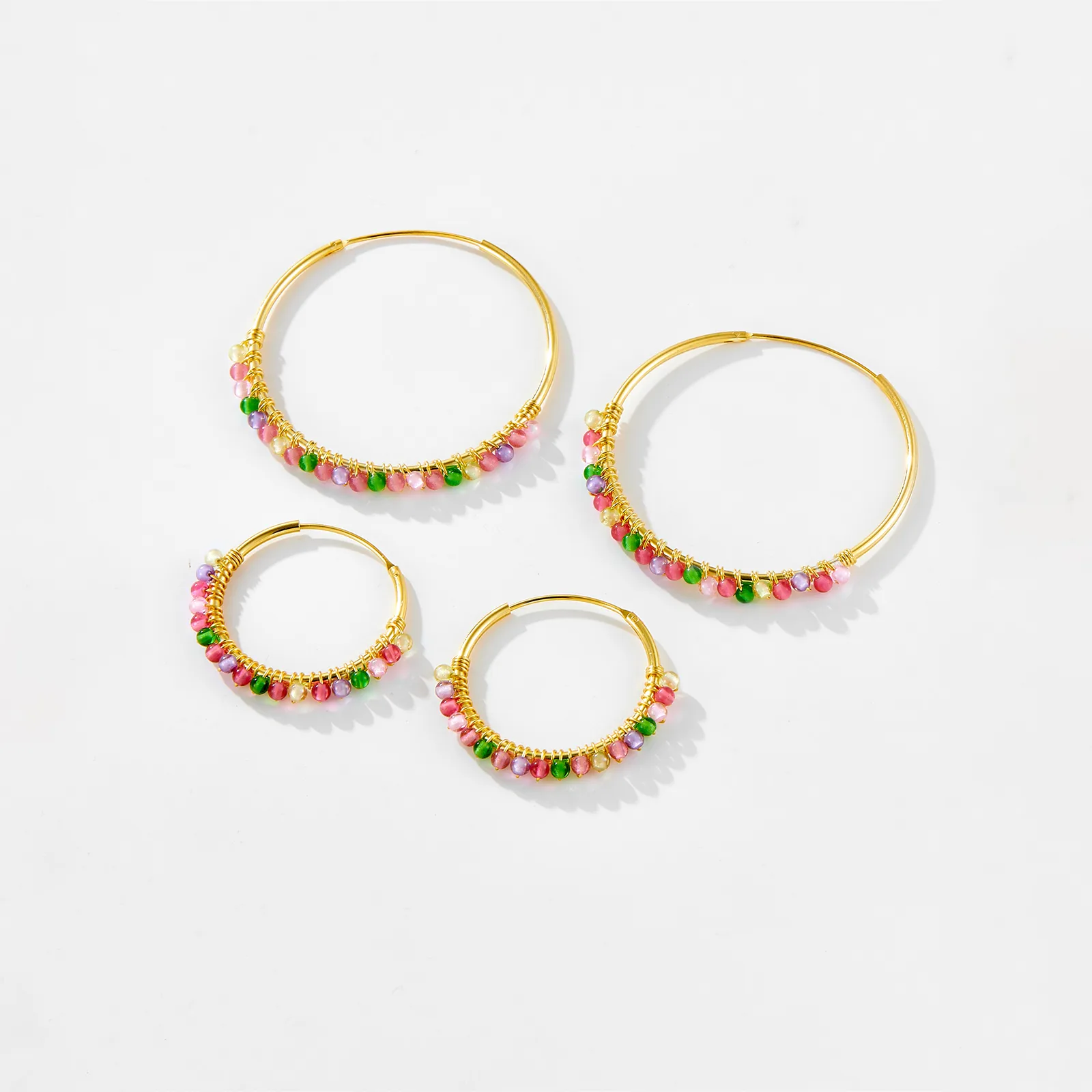 1 Pair 18K Gold Plated 925 Sterling Silver Zircon Geometric Earrings display picture 2
