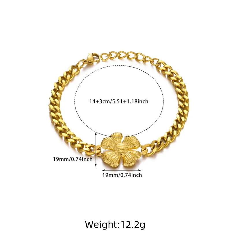 Romantic Pastoral Solid Color Flower 304 Stainless Steel Bracelets In Bulk display picture 3