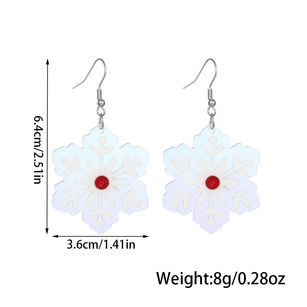 1 Pair Elegant Cute Streetwear Snowflake Arylic Drop Earrings display picture 5