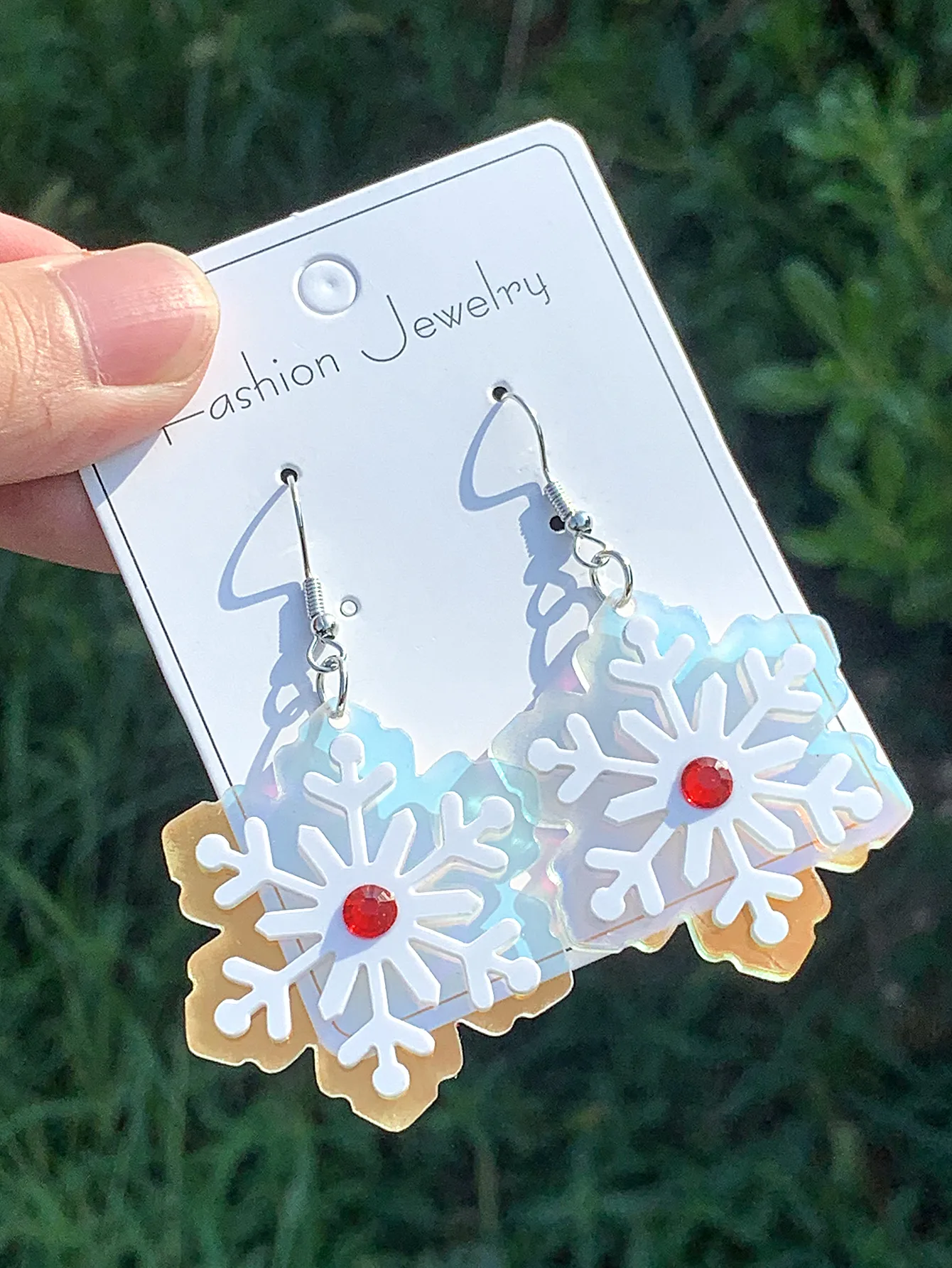 1 Pair Elegant Cute Streetwear Snowflake Arylic Drop Earrings display picture 1