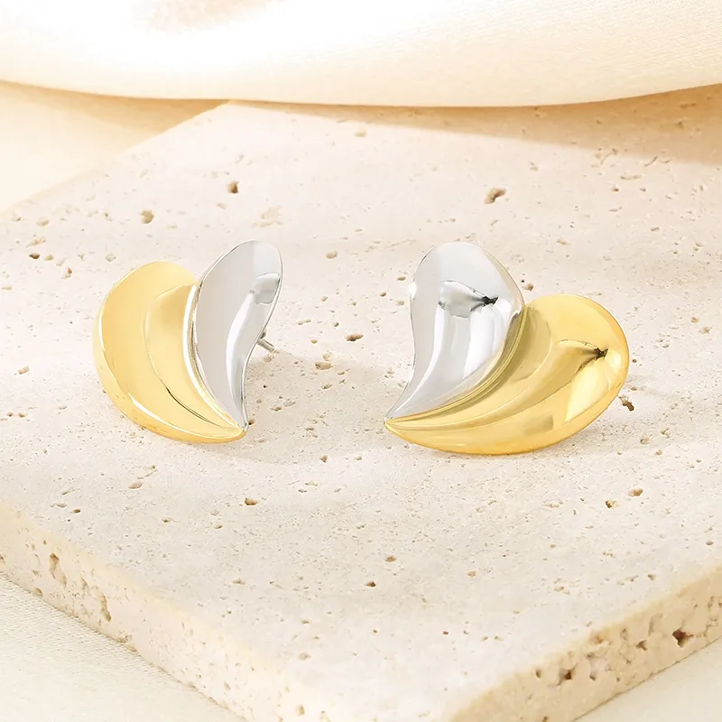 1 Pair Simple Style Geometric Color Block Plating 304 Stainless Steel 18K Gold Plated Ear Studs display picture 17