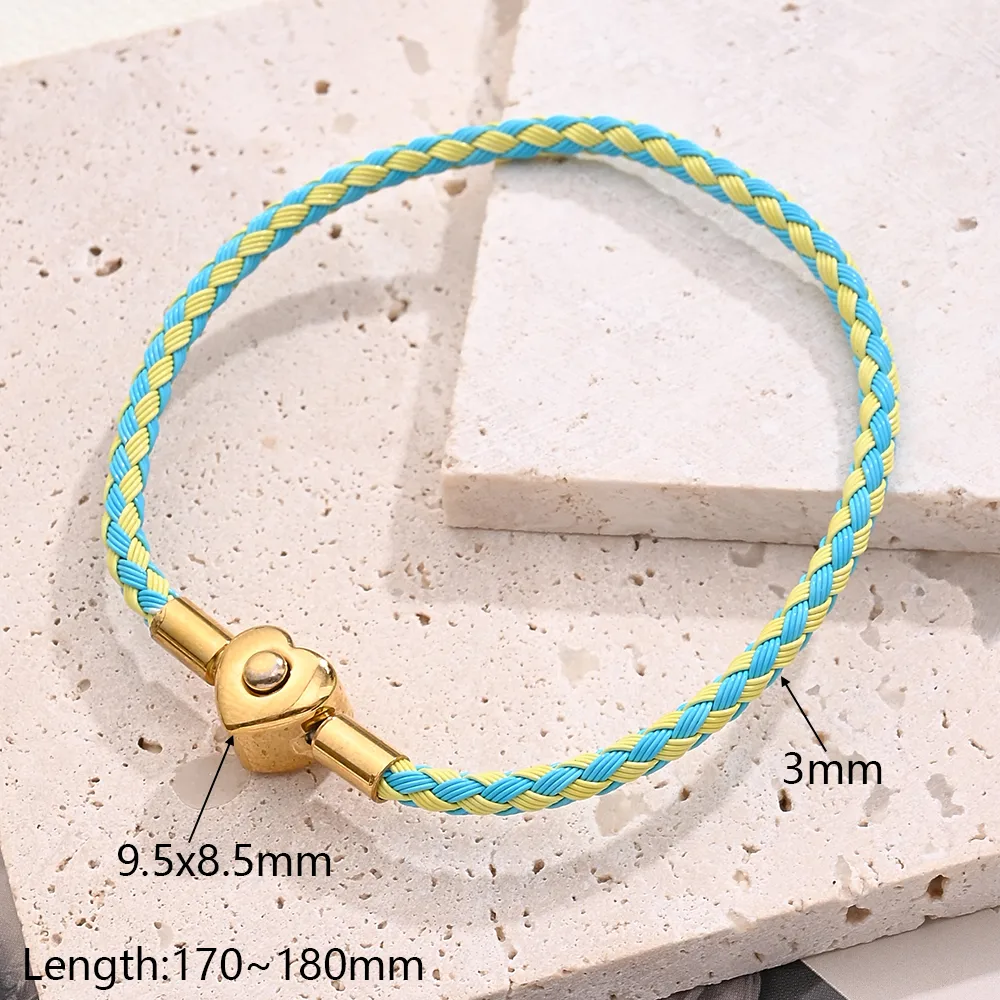 Casual Simple Style Classic Style Simple Solid Color 304 Stainless Steel Wire Rope 18K Gold Plated Bracelets In Bulk display picture 4