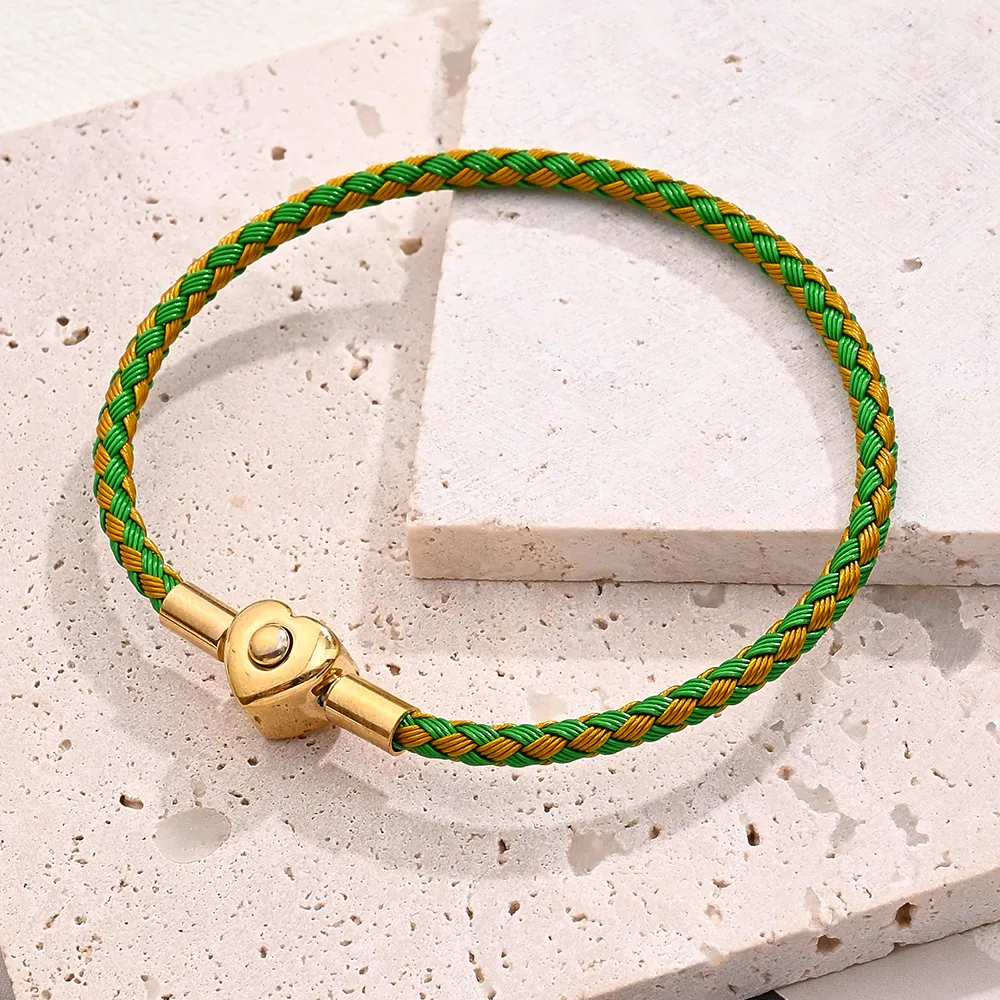 Casual Simple Style Classic Style Simple Solid Color 304 Stainless Steel Wire Rope 18K Gold Plated Bracelets In Bulk display picture 5