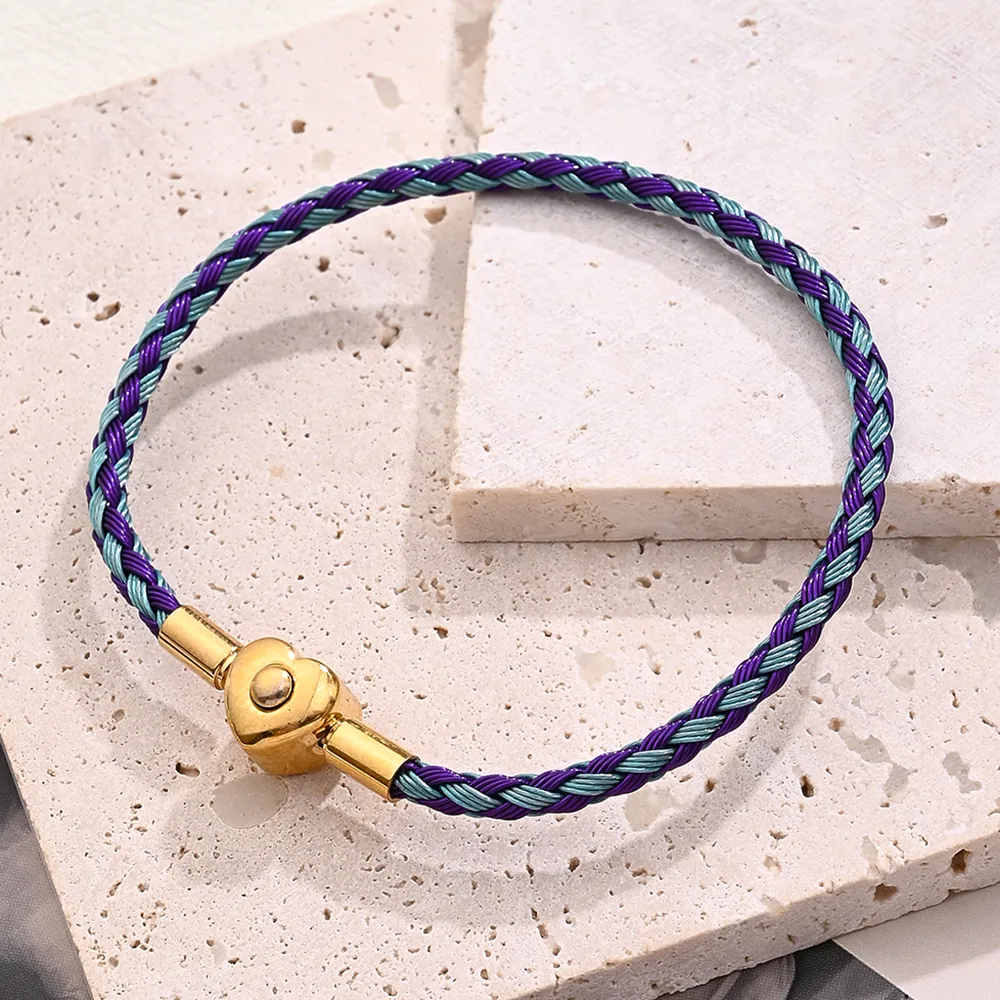 Casual Simple Style Classic Style Simple Solid Color 304 Stainless Steel Wire Rope 18K Gold Plated Bracelets In Bulk display picture 7