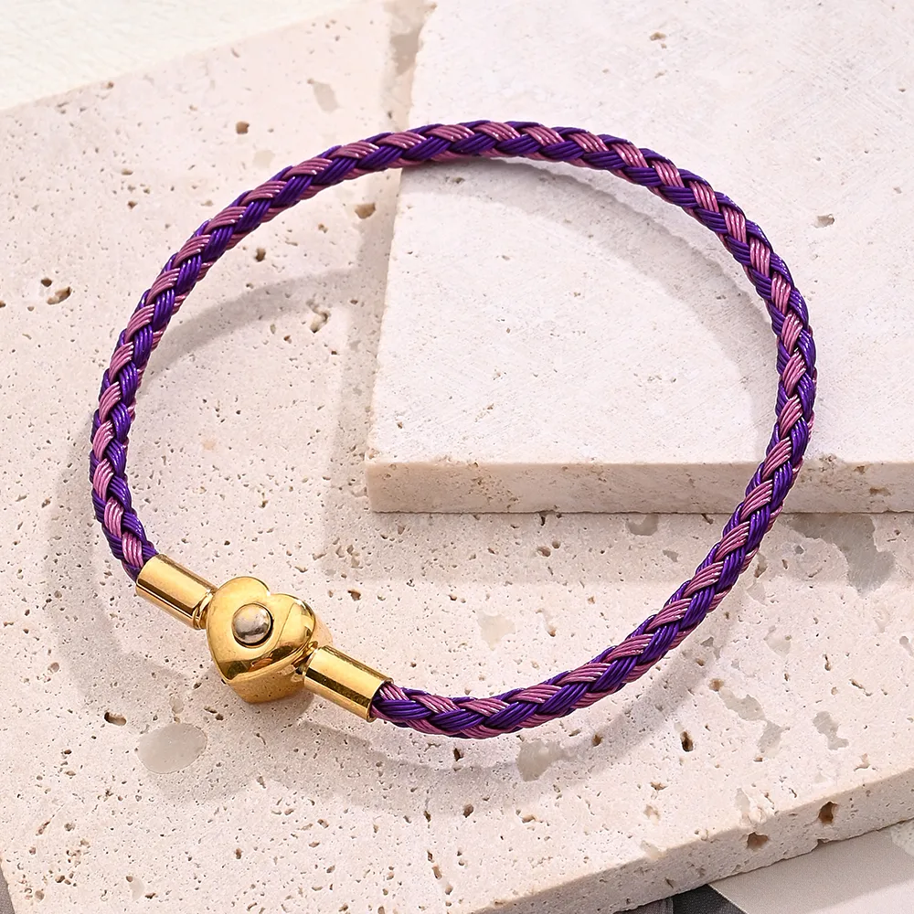 Casual Simple Style Classic Style Simple Solid Color 304 Stainless Steel Wire Rope 18K Gold Plated Bracelets In Bulk display picture 10