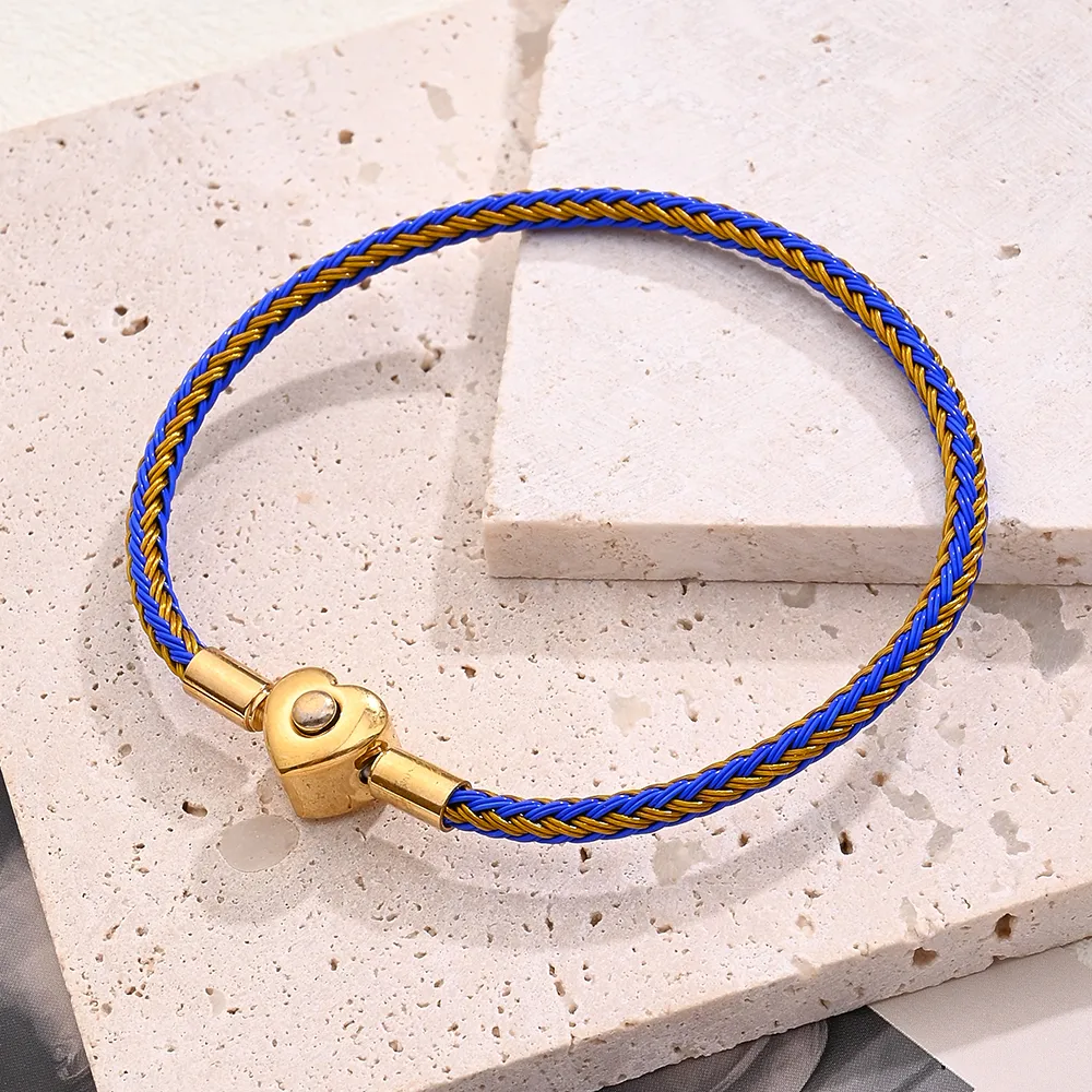 Casual Simple Style Classic Style Simple Solid Color 304 Stainless Steel Wire Rope 18K Gold Plated Bracelets In Bulk display picture 11