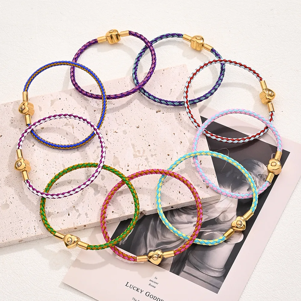 Casual Simple Style Classic Style Simple Solid Color 304 Stainless Steel Wire Rope 18K Gold Plated Bracelets In Bulk display picture 3