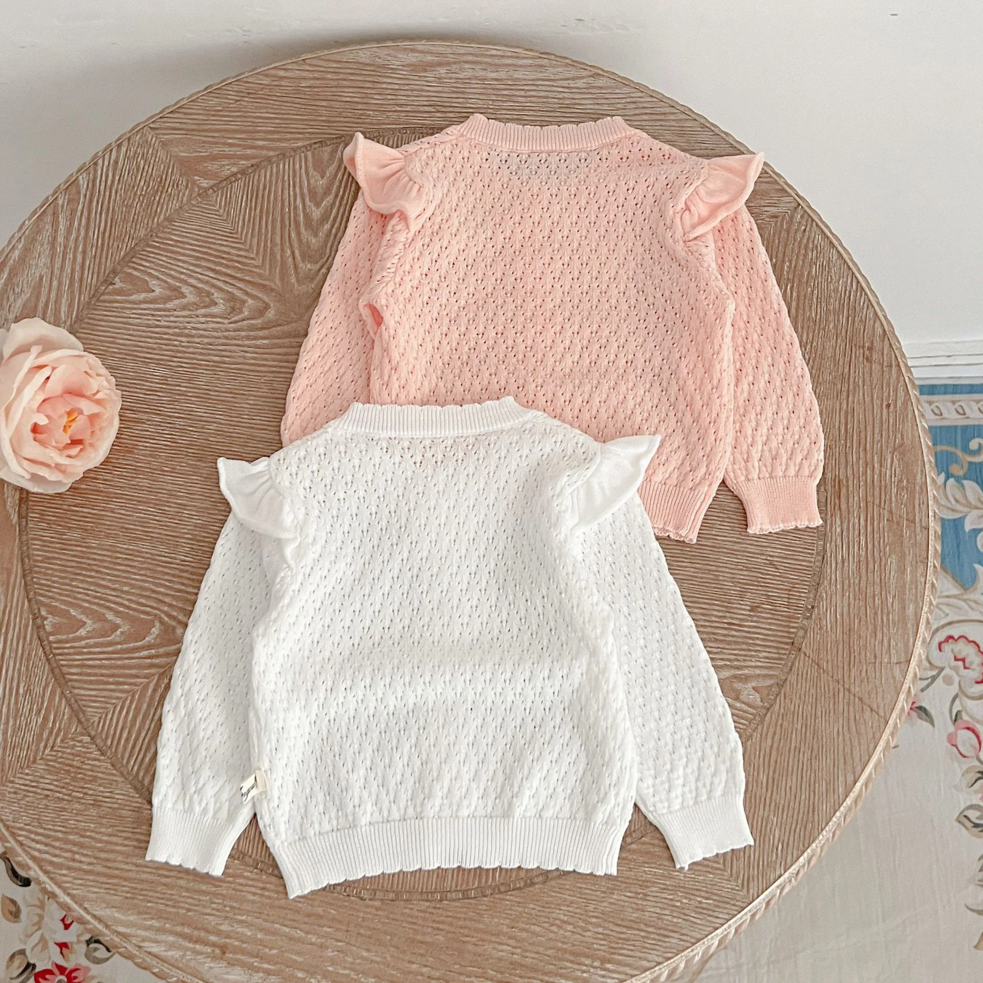 Girls' Cardigan Sweater Coat Baby Girls' Knitted Sunscreen Air-conditioning Shirt Spring And Autumn Breathable Western Style Lace Coat display picture 4