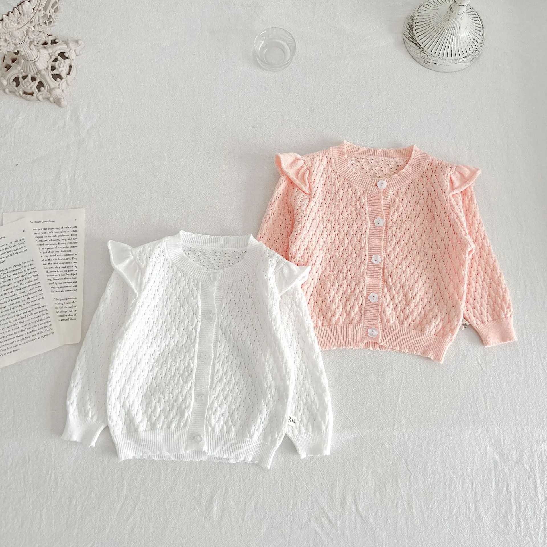 Girls' Cardigan Sweater Coat Baby Girls' Knitted Sunscreen Air-conditioning Shirt Spring And Autumn Breathable Western Style Lace Coat display picture 7