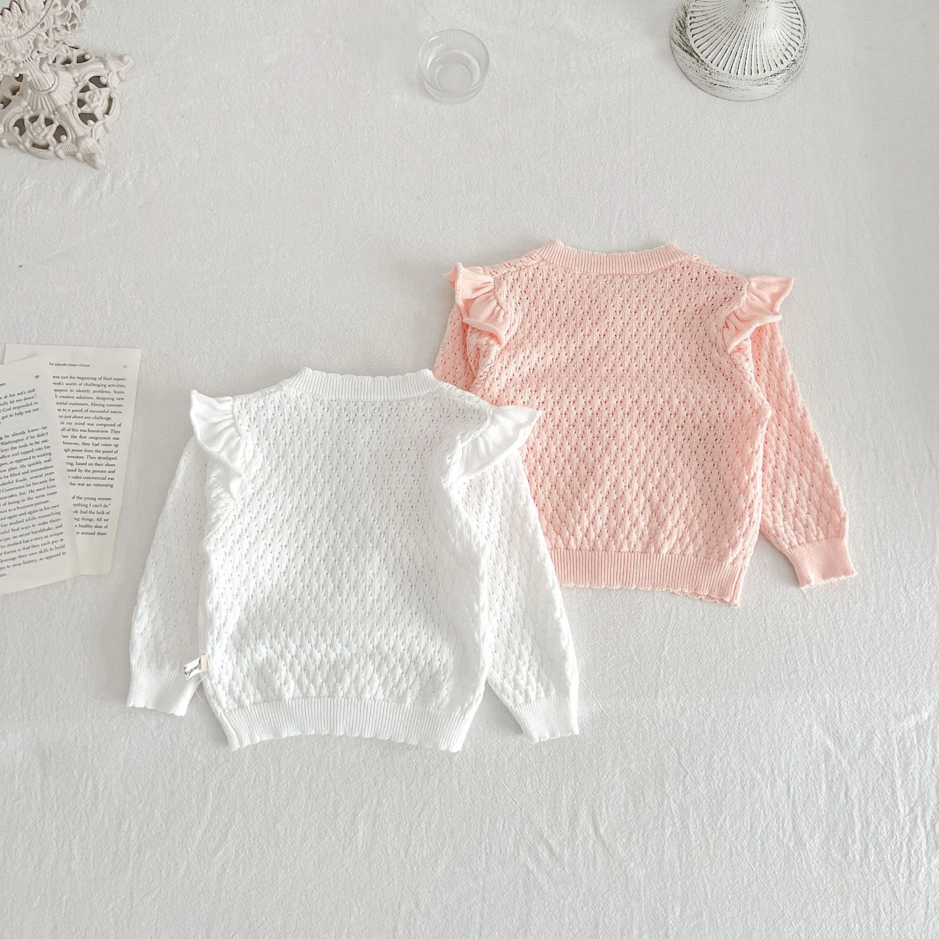 Girls' Cardigan Sweater Coat Baby Girls' Knitted Sunscreen Air-conditioning Shirt Spring And Autumn Breathable Western Style Lace Coat display picture 8