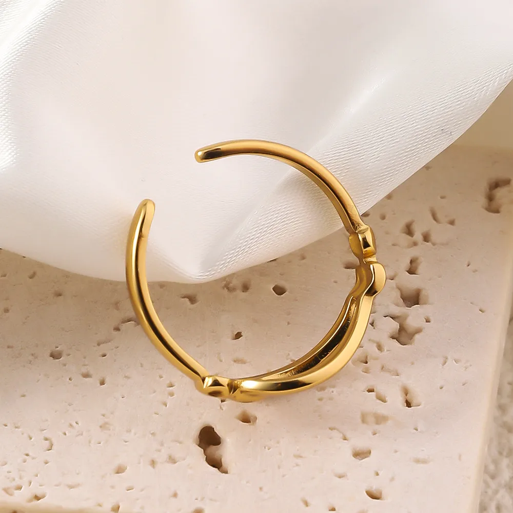 Wholesale Jewelry Elegant Luxurious Queen Geometric Titanium Steel Open Rings display picture 4