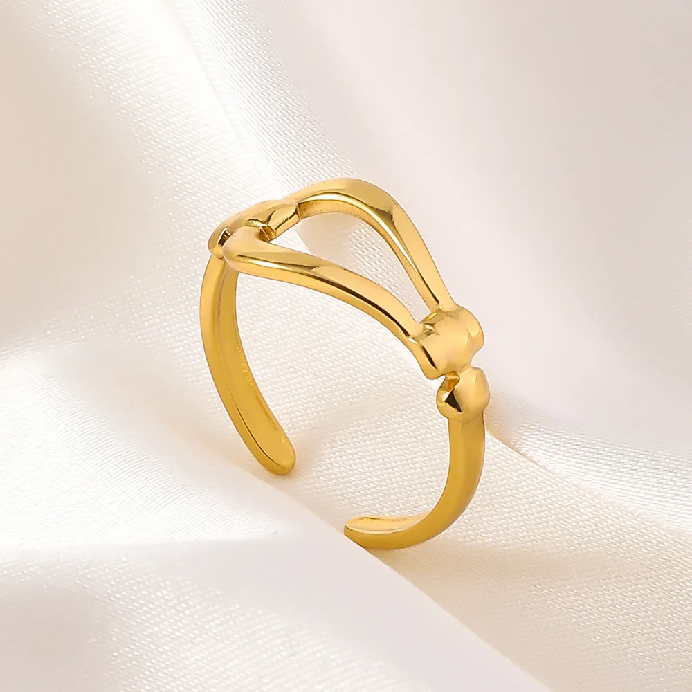 Wholesale Jewelry Elegant Luxurious Queen Geometric Titanium Steel Open Rings display picture 3