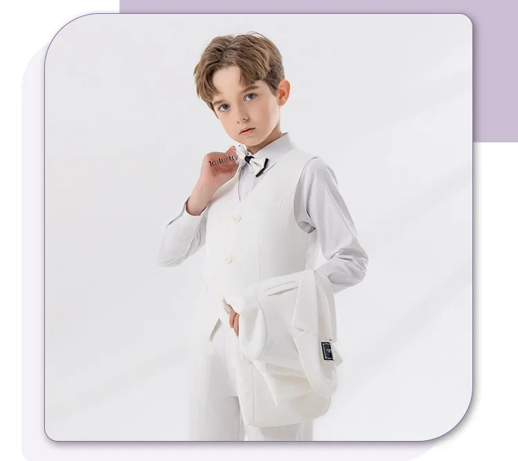 Children's Suit Autumn And Winter British Fashion Performance Small Suit Boys Piano Host Flower Girl Wedding Dress Suit display picture 18