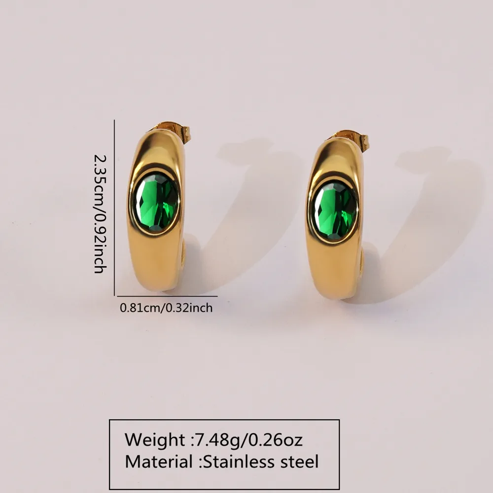 1 Pair Elegant Simple Style Geometric 304 Stainless Steel 18K Gold Plated Ear Studs display picture 7