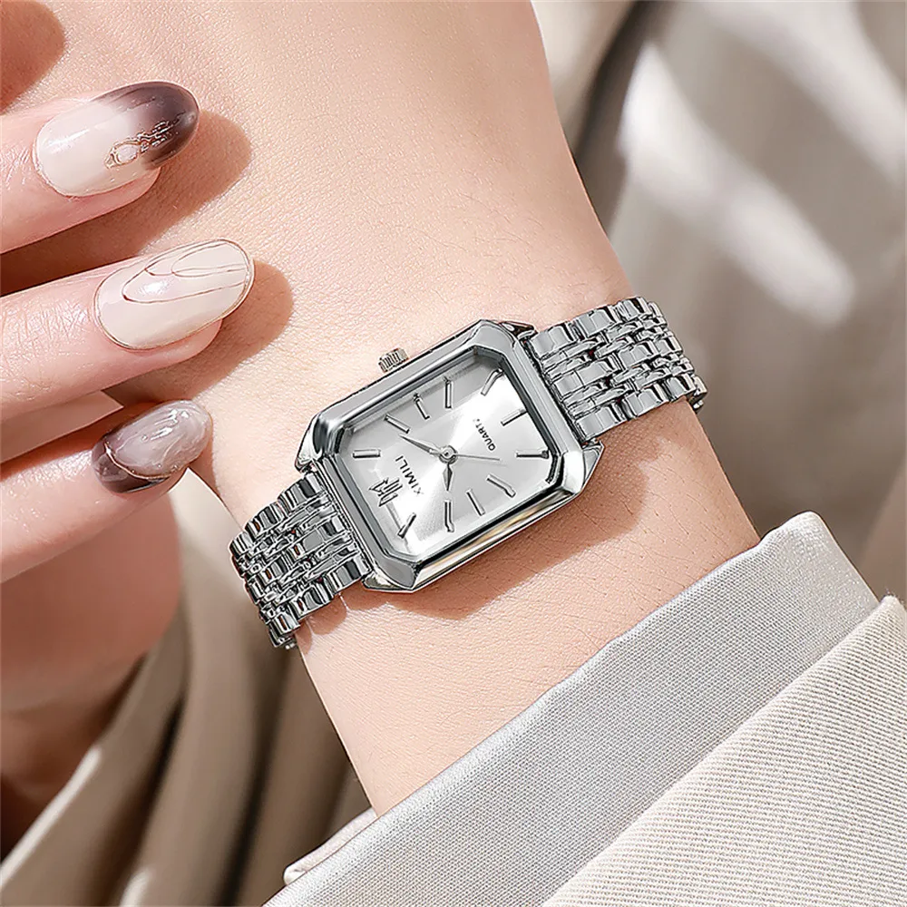 Fashion  New Stainless Steel Women's Business Casual Quartz Watch Light Luxury Women's Stainless Steel Student Watch display picture 4