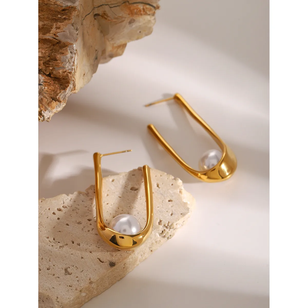 1 Pair Simple Style Classic Style Geometric 304 Stainless Steel Ear Studs display picture 3