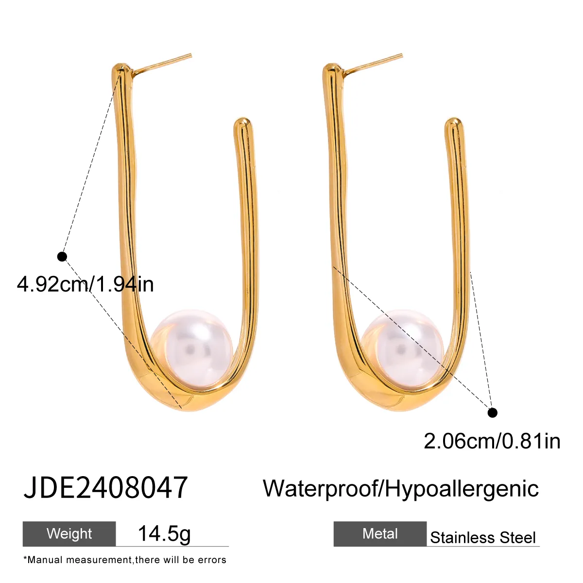 1 Pair Simple Style Classic Style Geometric 304 Stainless Steel Ear Studs display picture 2
