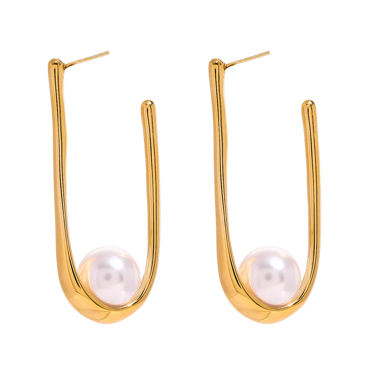 1 Pair Simple Style Classic Style Geometric 304 Stainless Steel Ear Studs display picture 1