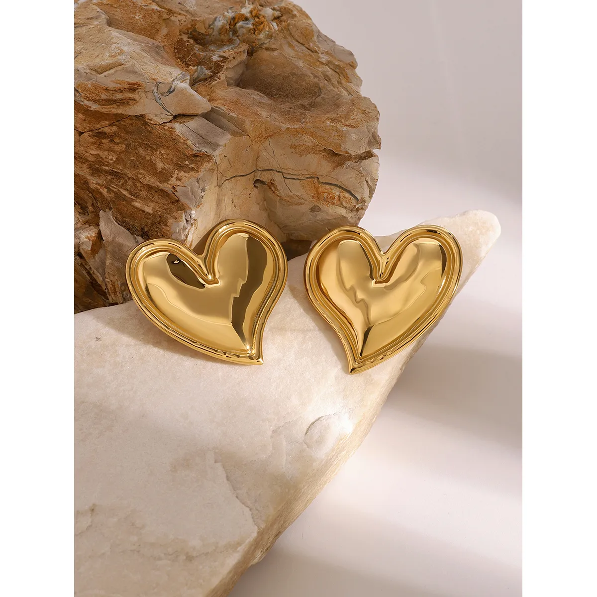 1 Pair Simple Style Classic Style Heart Shape 304 Stainless Steel Ear Studs display picture 4